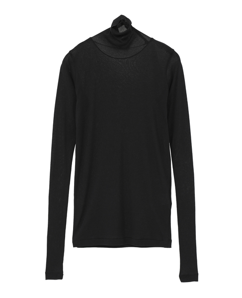【AURALEE/オーラリー】 *SUPER HIGH GAUGE SHEER RIB TURTLE NECK L/S TEE 詳細画像 ブラック 1