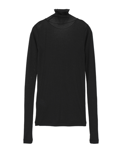 【AURALEE/オーラリー】 *SUPER HIGH GAUGE SHEER RIB TURTLE NECK L/S TEE 詳細画像 ブラック 2