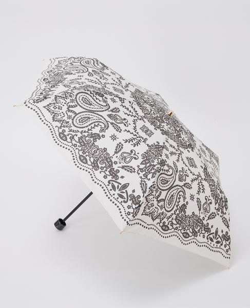 【manipuri/マニプリ】［軽量］晴雨兼用 UV加工付き折傘 カレイドバンダナ/ブルーム/ジャングルフルーツ/天界図 詳細画像 ホワイト 2