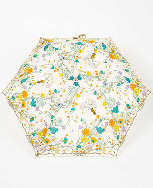 【manipuri/マニプリ】［軽量］晴雨兼用 UV加工付き折傘 カレイドバンダナ/ブルーム/ジャングルフルーツ/天界図 詳細画像 アイボリー 1