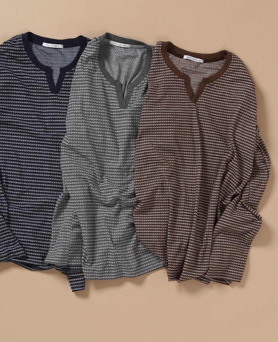 ジオメトリックボーダーキーネックtシャツ 商品詳細 メルローズ公式通販 Melrose Store メルローズストア