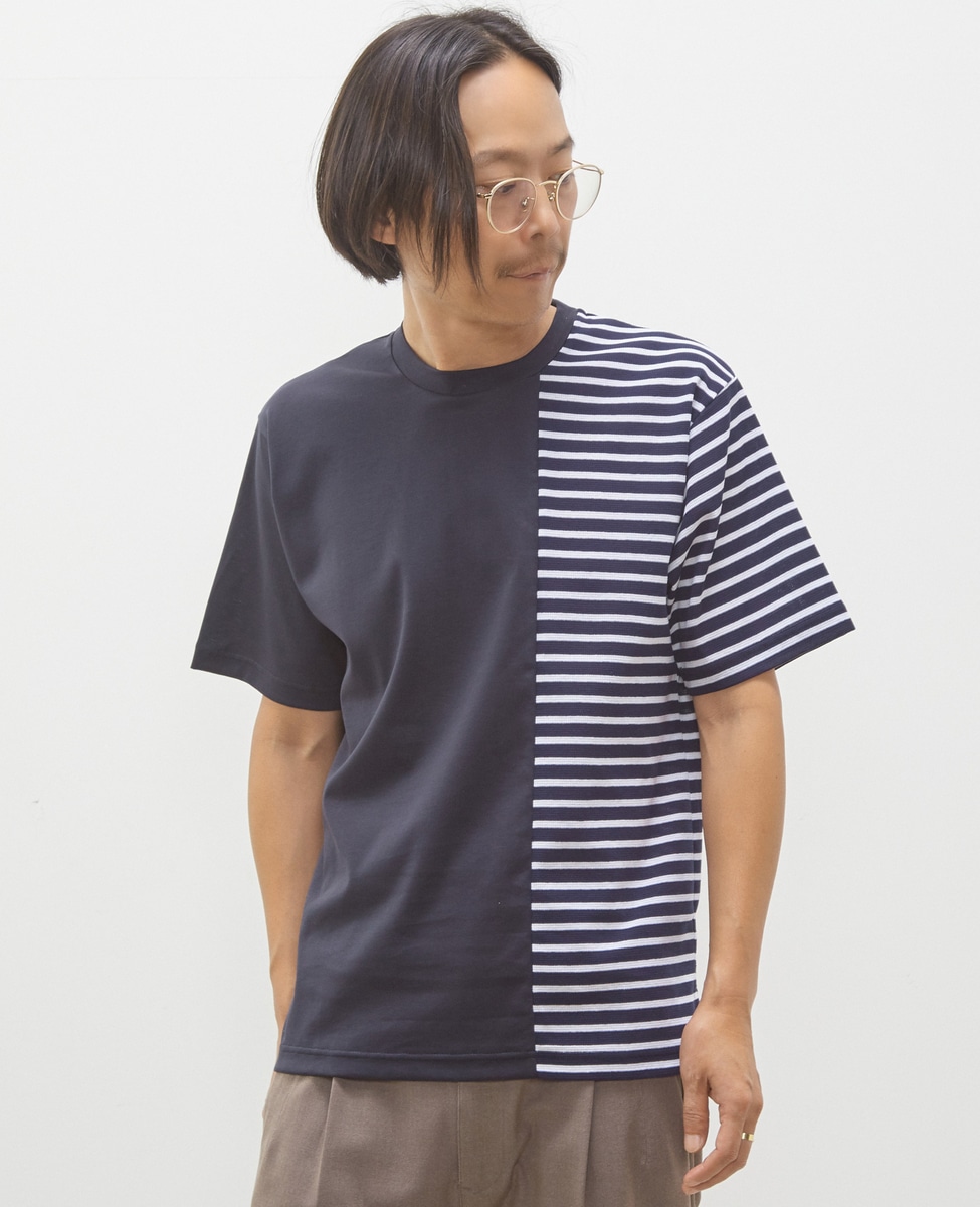 ボーダーコンビネーションTシャツ｜MEN'S MELROSE（メンズメルローズ