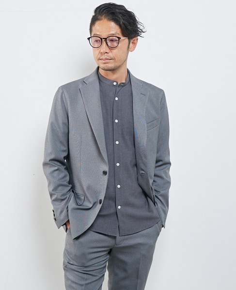 【WEB限定】イージーケアピンヘッドセットアップジャケット 詳細画像 グレー 1