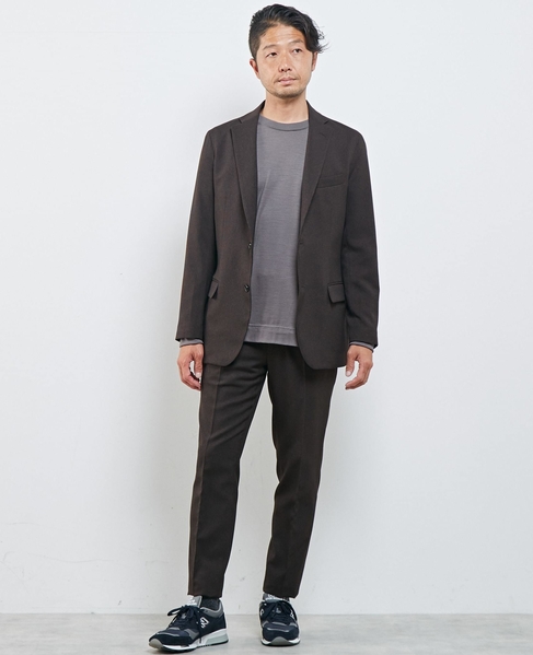 【WEB限定】イージーケアピンヘッドセットアップジャケット 詳細画像 ブラウン 16