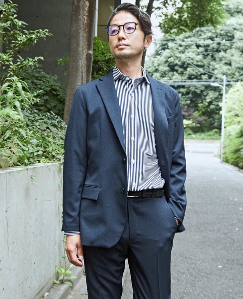 【WEB限定】イージーケアピンヘッドセットアップジャケット 詳細画像 ブラウン 18