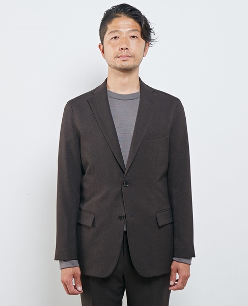 【WEB限定】イージーケアピンヘッドセットアップジャケット 詳細画像 ブラウン 2