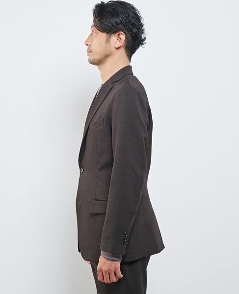 【WEB限定】イージーケアピンヘッドセットアップジャケット 詳細画像 ブラウン 3