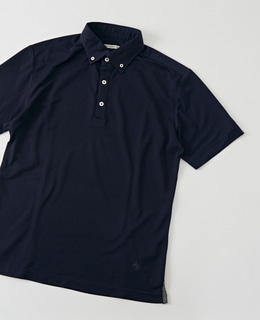 【WEB限定】リネンライクカノコ半袖ボタンダウンポロシャツ