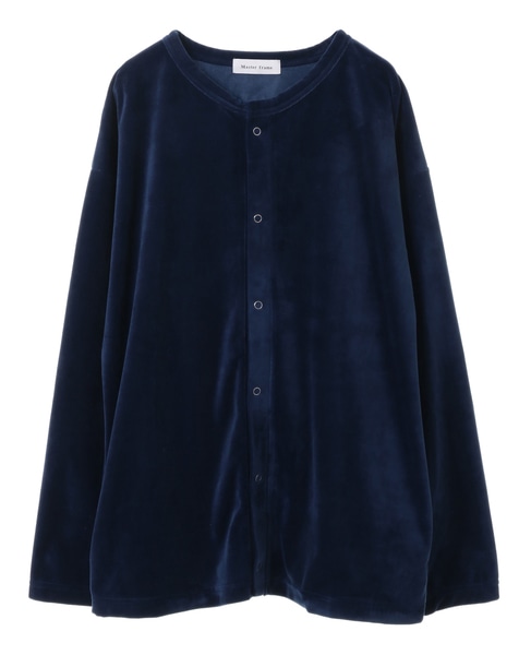 MASTER FRAME ベロアクルーカーディガン 詳細画像 ブルー 1