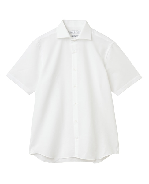 HITOYOSHI Wネーム エバレットサッカーワイドカラー半袖シャツ 詳細画像 ホワイト 3