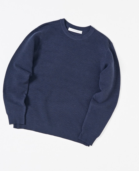 イージーケアリップルクルーネックニット 詳細画像 ネイビー 15