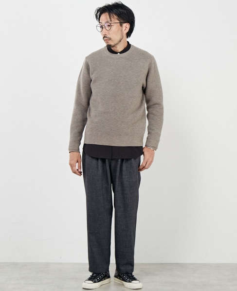 イージーケアリップルクルーネックニット 詳細画像 ネイビー 18