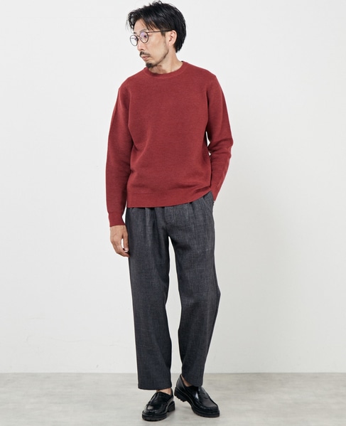 イージーケアリップルクルーネックニット 詳細画像 ネイビー 20