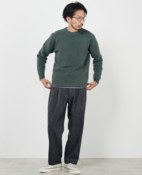 イージーケアリップルクルーネックニット 詳細画像 ネイビー 21