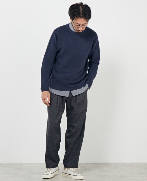 イージーケアリップルクルーネックニット 詳細画像 ネイビー 22