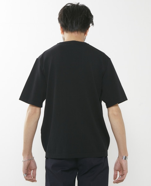 強撚コットンナイロンニットTシャツ 詳細画像 ブラック 4