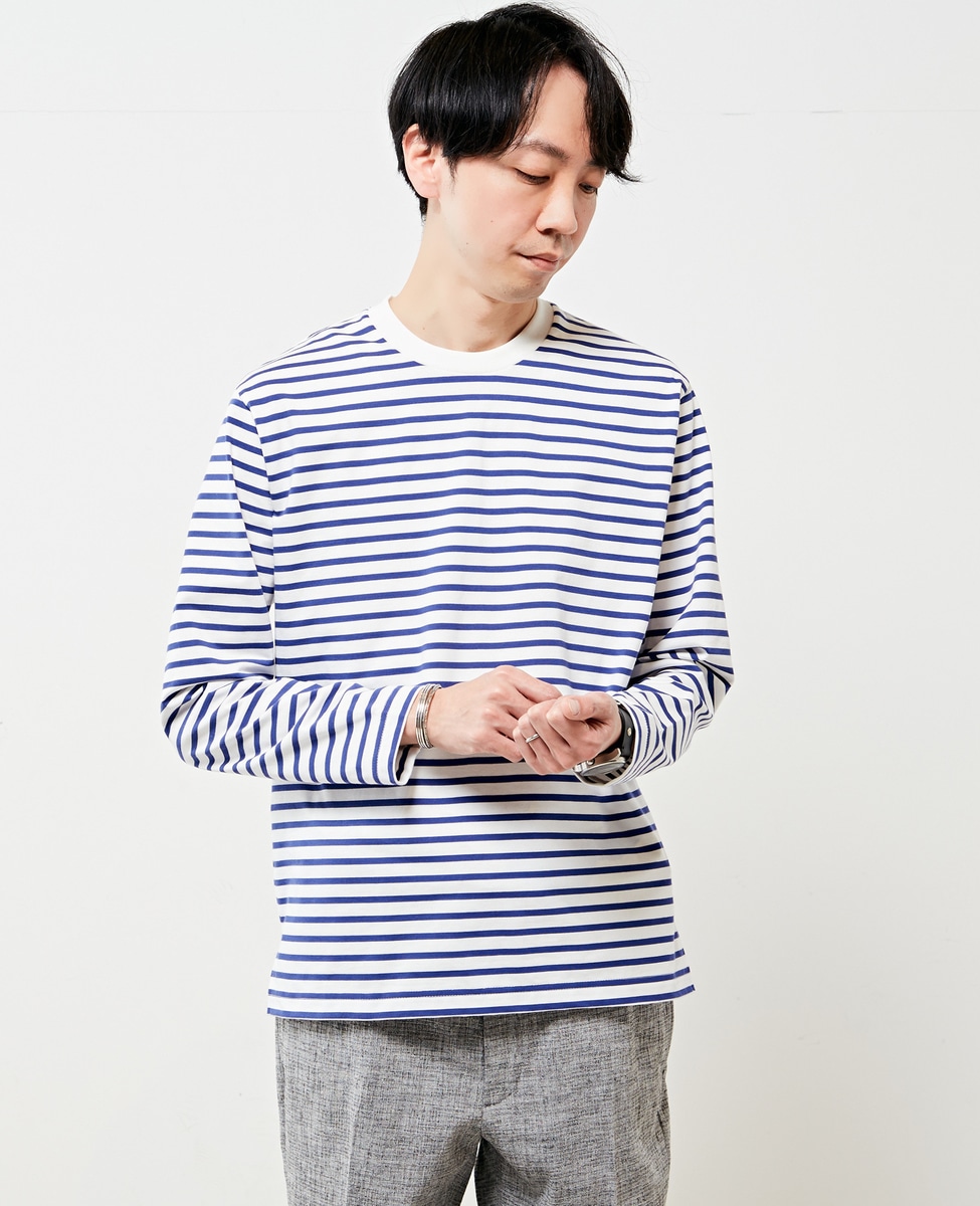 ハイツイストボーダークルーネックロングスリーブTシャツ｜MEN'S