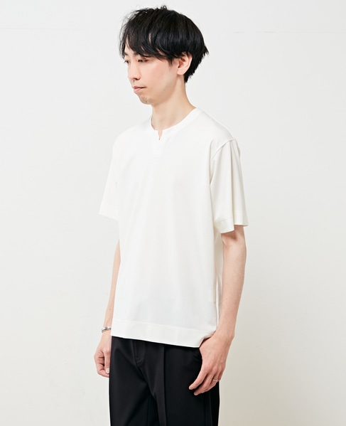 ハイシャインキーネックTシャツ 詳細画像 ホワイト 1