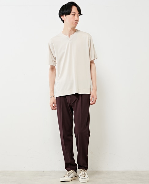 ハイシャインキーネックTシャツ 詳細画像 グレイッシュベージュ 15
