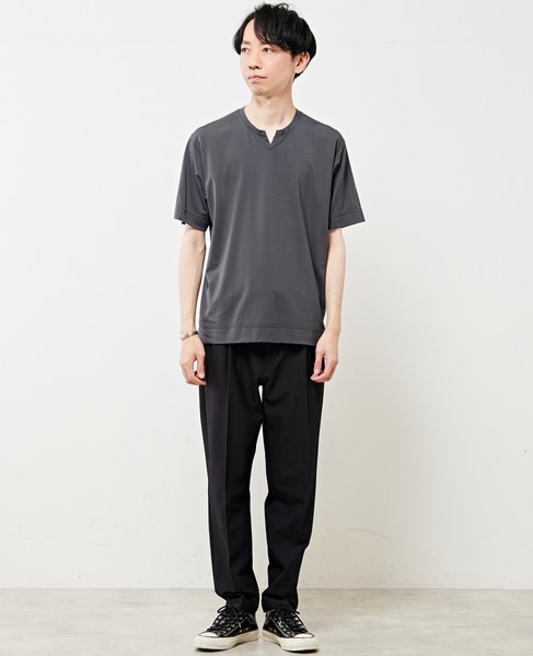 ハイシャインキーネックTシャツ 詳細画像 グレイッシュベージュ 17