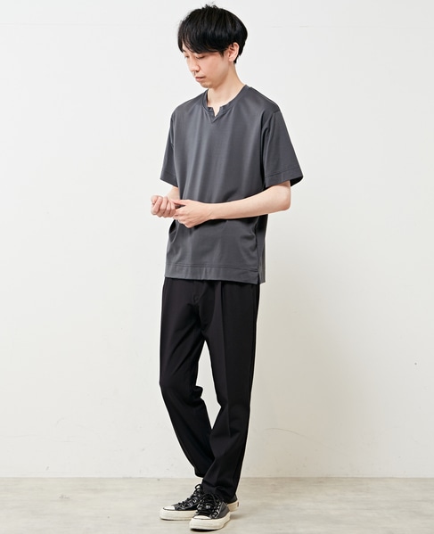 ハイシャインキーネックTシャツ 詳細画像 グレイッシュベージュ 18