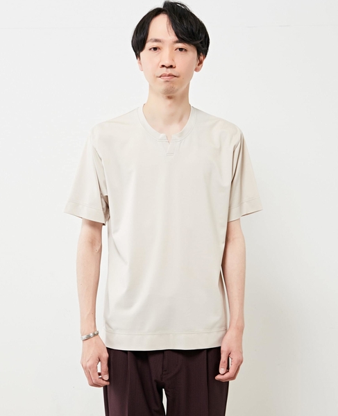 ハイシャインキーネックTシャツ 詳細画像 グレイッシュベージュ 2