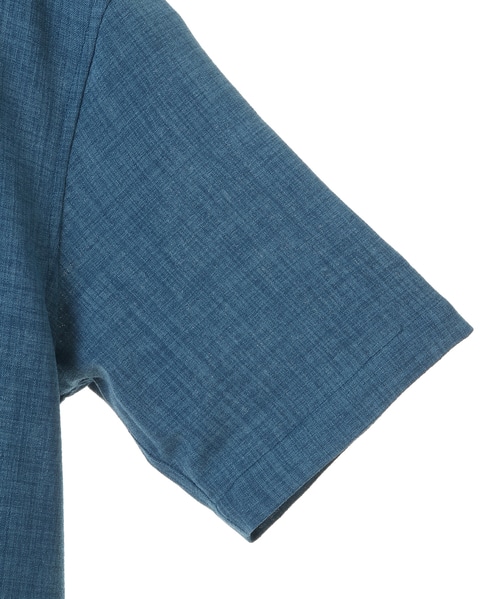 リフラックスキャンバスバンドカラー半袖シャツ 詳細画像 ブルー 8