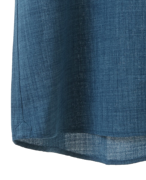 リフラックスキャンバスバンドカラー半袖シャツ 詳細画像 ブルー 9