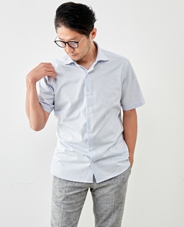 HITOYOSHI Wネームプレミアムジャージワイドカラー半袖シャツ
