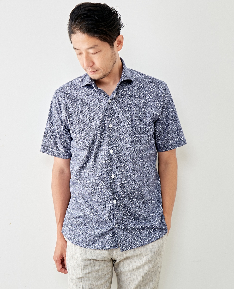HITOYOSHI Wネームプレミアムジャージワイドカラー半袖シャツ