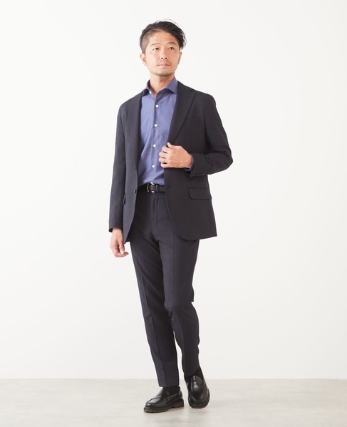 HITOYOSHI Wネーム ブルーパターンワイドカラーシャツ 詳細画像 グレンチェック 14