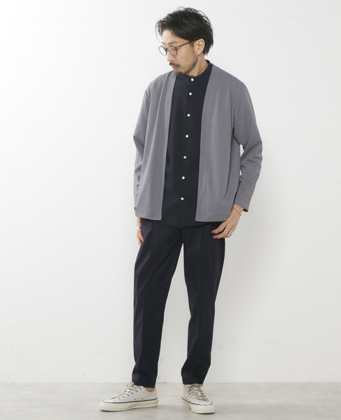 リランチェニットボタンレスカーディガン 詳細画像 グレー 11