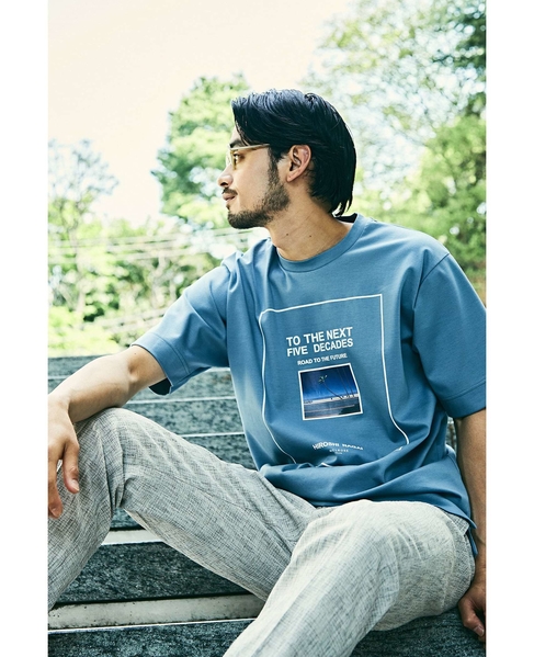 【メルローズ50周年限定】HIROSHI NAGAI × MEN'S MELROSE ROAD TO THE FUTURE Tシャツ 詳細画像 ブルーグレー 2