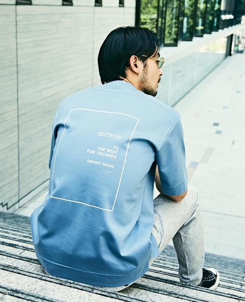 【メルローズ50周年限定】HIROSHI NAGAI × MEN'S MELROSE ROAD TO THE FUTURE Tシャツ 詳細画像 ブルーグレー 3