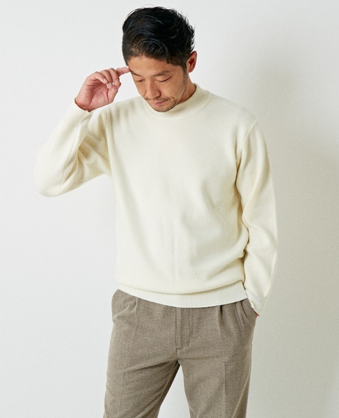 【WEB限定】ミラノリブモックネックセーター 詳細画像 ホワイト 1