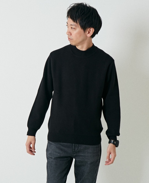 【WEB限定】ミラノリブモックネックセーター 詳細画像 ブラック 1