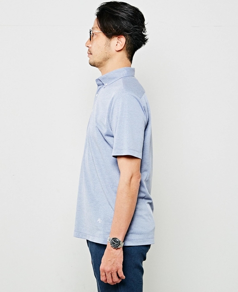 【WEB限定】リネンライクカノコボタンダウンカラーポロシャツ 詳細画像 ブルー 3