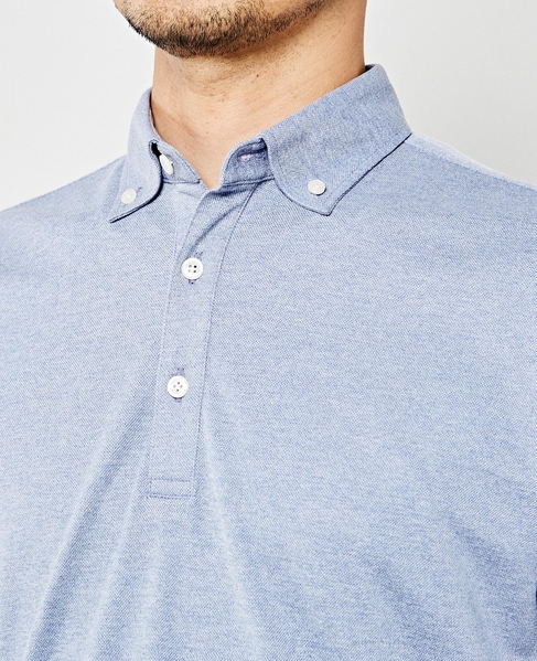 【WEB限定】リネンライクカノコボタンダウンカラーポロシャツ 詳細画像 ブルー 5
