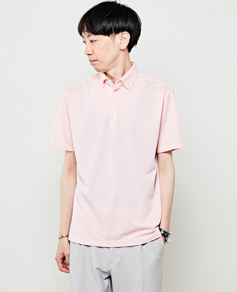 【WEB限定】リネンライクカノコボタンダウンカラーポロシャツ 詳細画像 ピンク 1