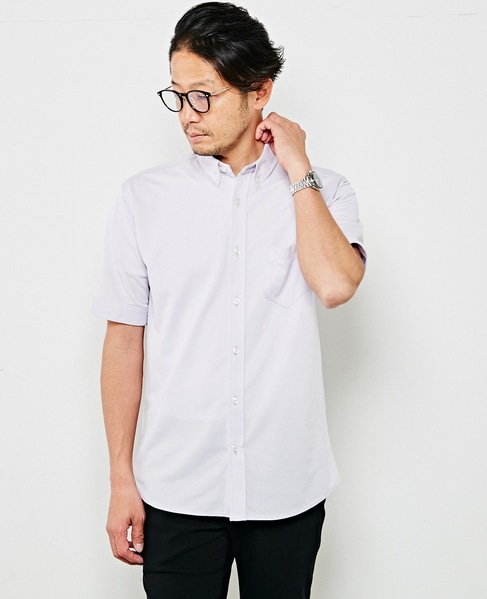 【WEB限定】リネンライクカノコボタンダウンカラーシャツ