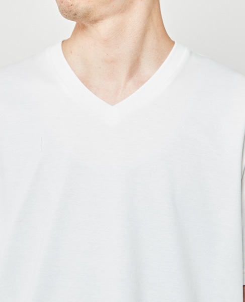 【WEB限定】ハイゲージスムースVネックTシャツ 詳細画像 ホワイト 6