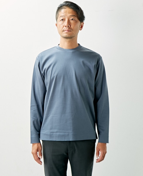 【WEB限定】シルケットスムースクルーネックロングスリーブTシャツ 詳細画像 ブルー 10
