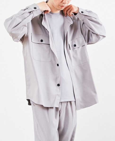 【MASTER FRAME】イージーケアCPOシャツジャケット 詳細画像 ブルーグレー 1