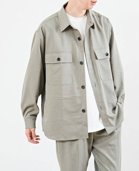 【MASTER FRAME】イージーケアCPOシャツジャケット 詳細画像 ブルーグレー 17