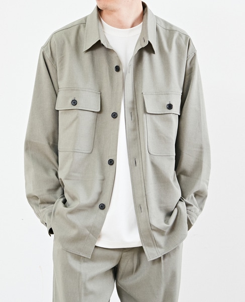 【MASTER FRAME】イージーケアCPOシャツジャケット 詳細画像 オリーブ 1