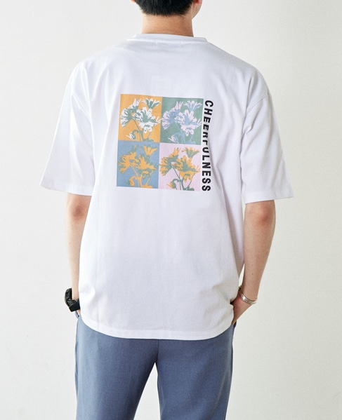 【MASTER FRAME】シャドーフラワープリントクルーネックTシャツ 詳細画像 ホワイト 13
