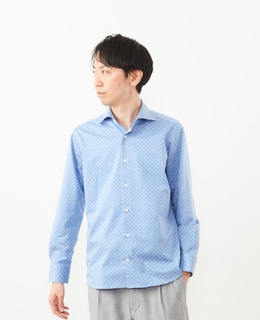 HITOYOSHI Wネーム クラシカルプリントジャージワイドカラーシャツ