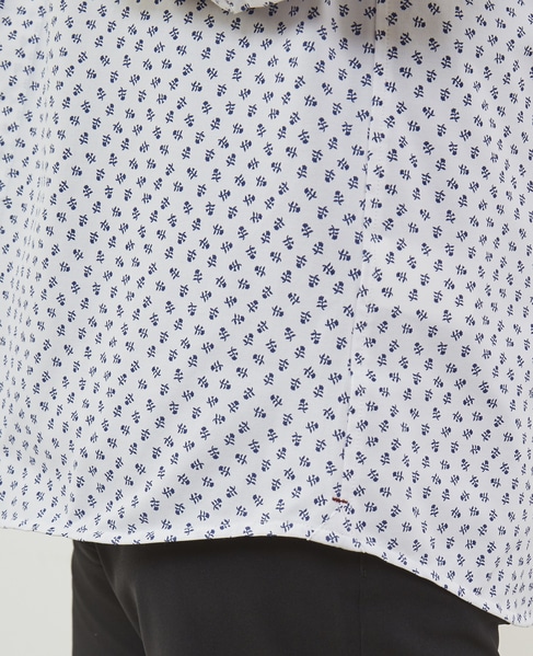 モチーフプリントジャージワンピースカラー7分袖シャツ 詳細画像 ホワイト 8