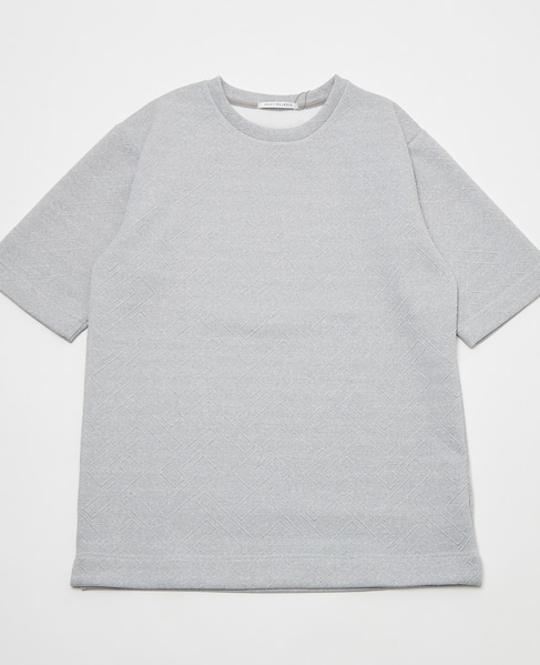 3Dジャガード5分袖クルーネックTシャツ 詳細画像 杢グレー 11