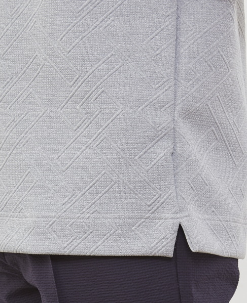 3Dジャガード5分袖クルーネックTシャツ 詳細画像 杢グレー 8